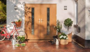 Oak colour composite door