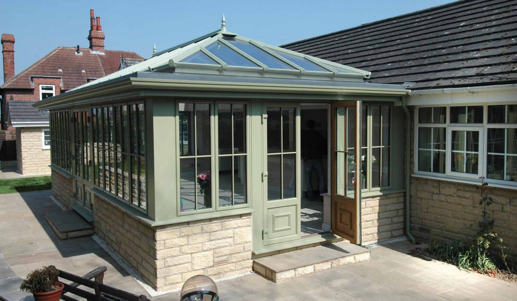 Sage green colour orangery Dorchester