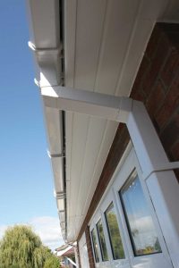 White uPVC soffits and fascias with white gutter Dorchester