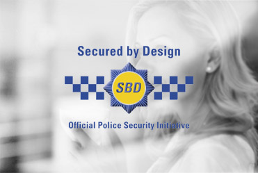 Secure by Design logo over image of a home owner safe in their home