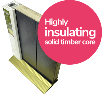 Solid timber core highly insulating