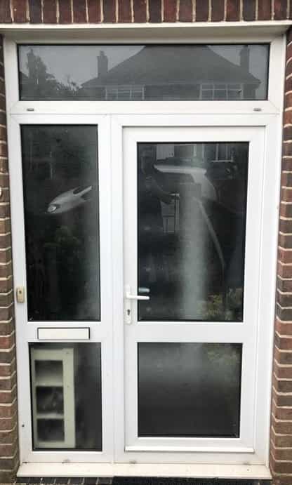 uPVC door with glass side panel