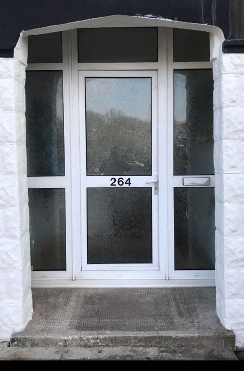 Old glass and uPVC door