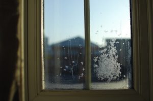 Snow on a window